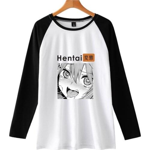 Hentai Printed Raglan T-shirts Women/Men Long Sleeve Tshirts 2020 New Arrival Hot Sale Casual Streetwear Clothes