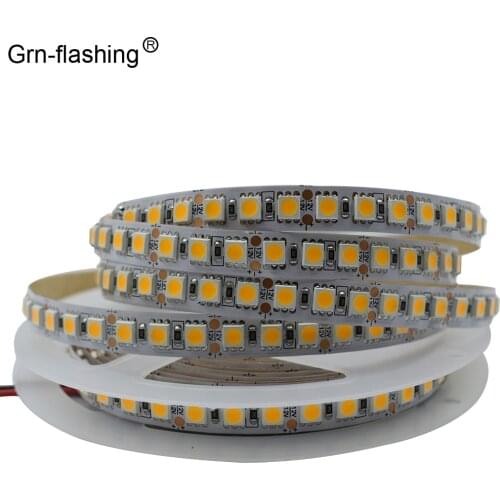 2m 3m 5m 5050 LED strip 120 LEDs/m IP25 600LEDs/lot DC12V high quality golden warm white RGB flexible light strip