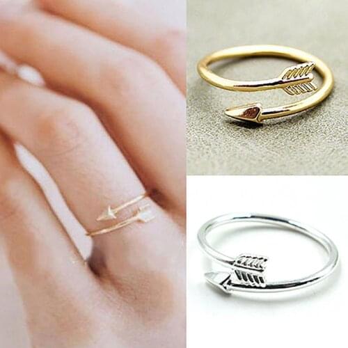 Rings For Women Fashion Golden Silver Tone Adjustable Arrow Open Knuckle Ring For Woman Jewelry Party Birthday Wedding Gifts