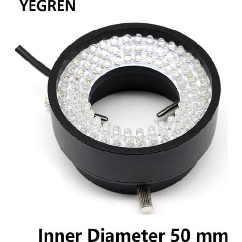 Industrial Camera CCD Vision Light Source Inner Diameter 50 mm 96 LED Ring Lamp Adjustable Brightness Microscope Illumination