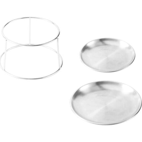 Stainless Steel Seafood Plate Snack Plate Food Plate for Restaurant (Silver)