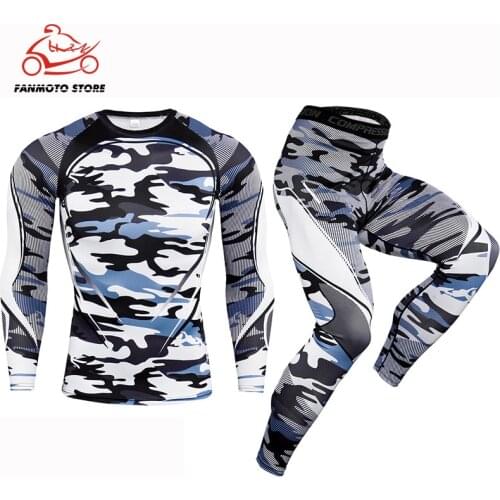 Men women Compression motorcycle Set Running Tights Workout Fitness Training Tracksuit Long Sleeves Shirts Sport Suit rashgard