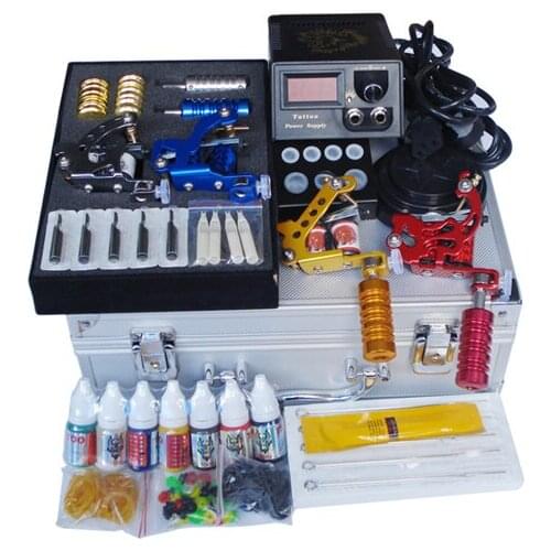 Makeup permanent machine set 4 digital tattoo machine equipment china