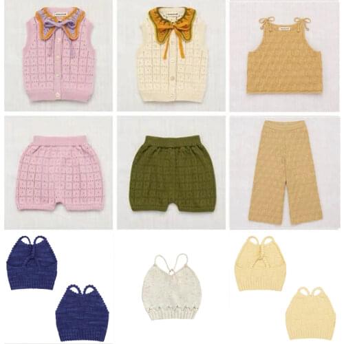 Kids Sweater Baby Girls New Summer Knitted T-shirts Pants Skirts Boys Clothes Toddler Sweaters Pullover Cardigan Misha Puff
