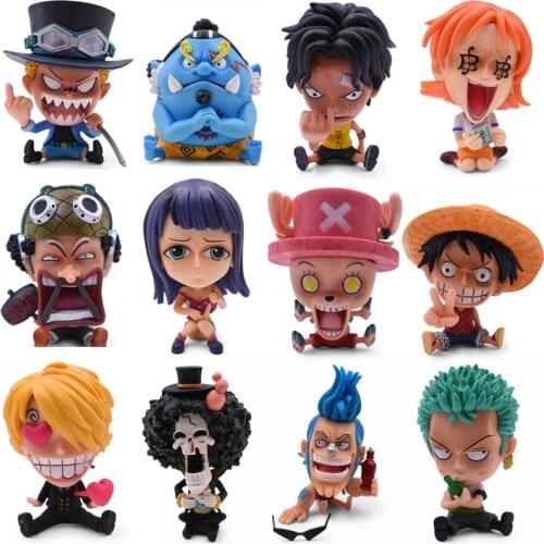 12 Styles Anime One Piece GK Luffy Chopper Frank Robin Sanji Nami Zoro PVC Action Figure Collectible Model Christmas Gift Toy