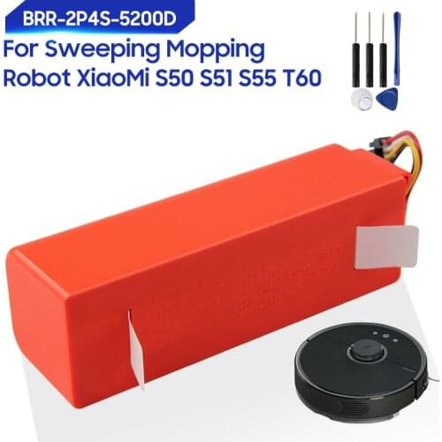 Original Replacement Battery For Xiaomi Roborock S50 S51 S55 T60 BRR-2P4S-5200D Sweeping Mopping Robot Vacuum Cleaner 5200mAh