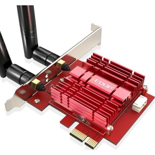 PCIe Wifi Network Card Adapter Wireless Desktop WiFi 6 Chip Intel AX200 Card Bluetooth 5.1 Dual Band 2.4G/5G 2974Mbps Networking