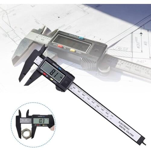 Durable Digital Vernier Calipers Measure 150mm 6inch LCD Electronic Carbon Fiber Gauge Height Measuring Instruments Micrometer