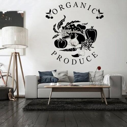 Sweden Wall Decals Wall Decal Organic Produce Sign With Vegetables And Fruit Vinyl Removable Ru-379