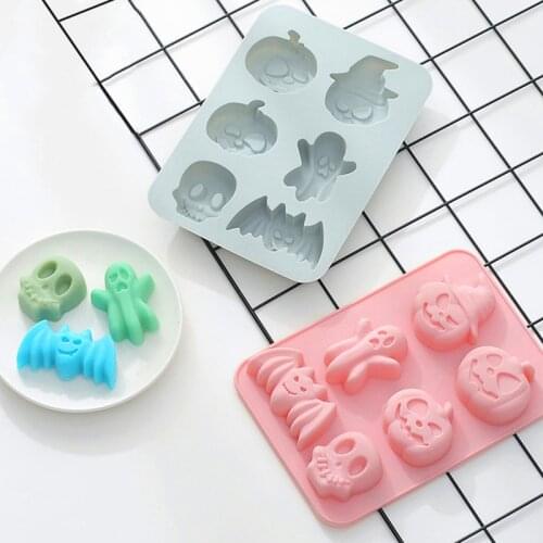Halloween Pumpkin Ghost Bat Silicone Cake Mold DIY Cookies Soap Chocolate Mold Ice Cube Tray Ice Cream Maker