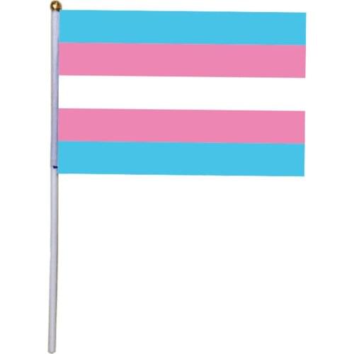 High Quality 14x21cm 50Pcs/Lot Geminbowl Rainbow Flag Hand Waving Gay Pride LGBT Transgender, Free Shipping