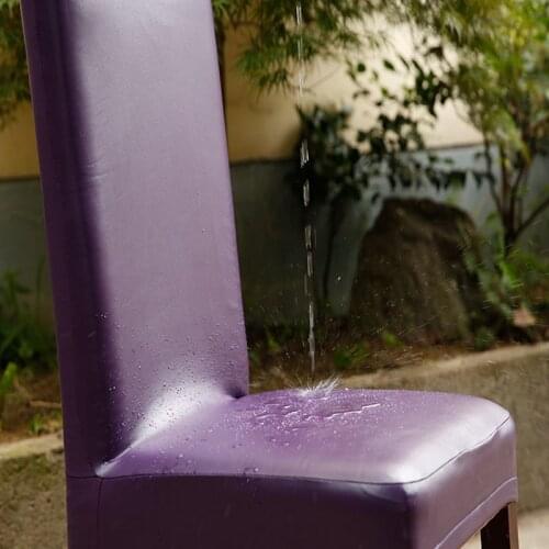 High Quality Waterproof PU Dining Chair Cover Leather Chair Cover Spandex Elastic Stretch Housse De Chaises