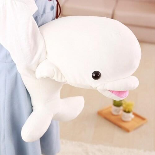 Funny Soft White Shark Plush Toy Stuffed Cute Animal Reading Pillow Appease Cushion Gift For ChildrenGirl