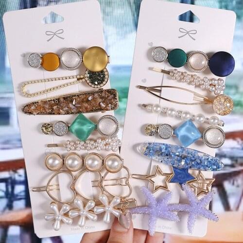 Women Elegant Pearls Hair Clips Sweet Headwear Hair Ornament Hairpins Barrettes Hairgrip Hair Accessories hair pins for women