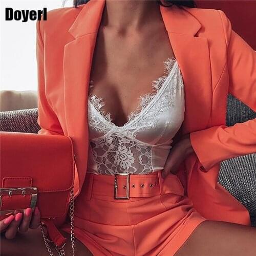 Office Lady Suit Women Short Suit Sets 2 Piece Outfits Casual Blazer Jacket and Short Pants Sets for Women Suits Office Sets