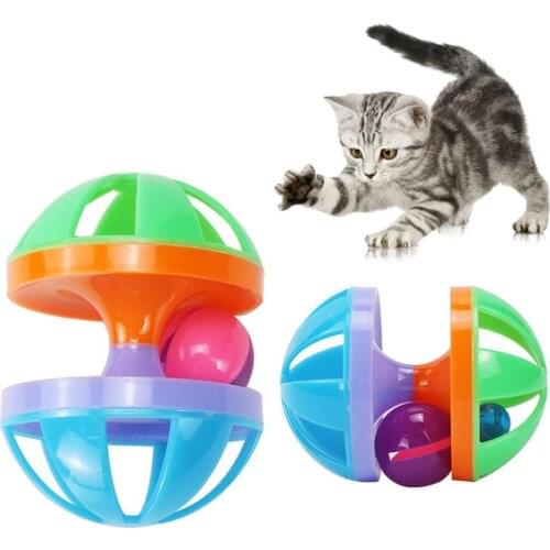 1PCS Pet Cat Kitten Dumbbell Bell Ball Scratch Training Game Interactive Cats Training Toys Cat Playing Toy Pet Supplies