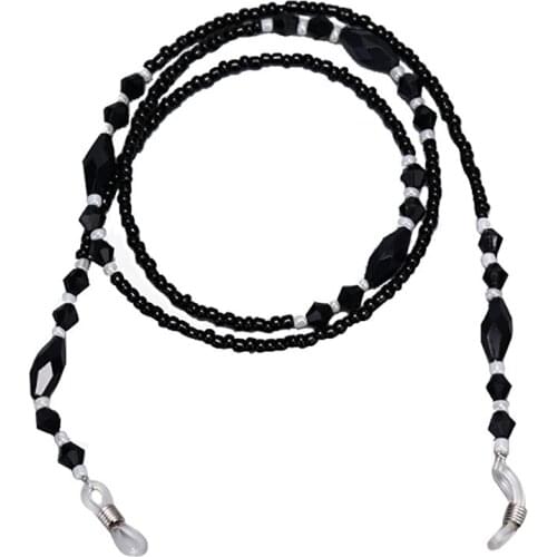 1pcs Eyeglass Strap Reading Glasses Hanging Chain Rope Black Acrylic Beads Chains Anti-slip Cord Holder Neck Strap Rope