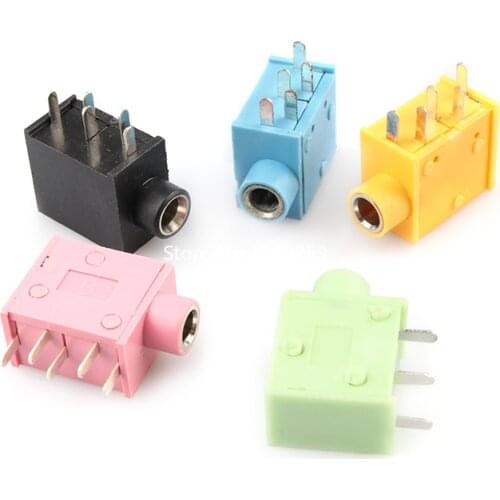 10Pcs 3.5MM Audio Headphone Jack Connector PJ-325 Stereo Audio Earphone Connectors 3.5 PJ-325 Audio Jack Socket Multicolor