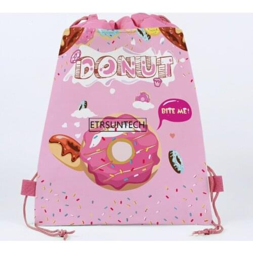 100pcs Non-woven Party Candy Bags Sweet Donuts Kids Gifts Packing Backpack Girls Birthday Party Decoration