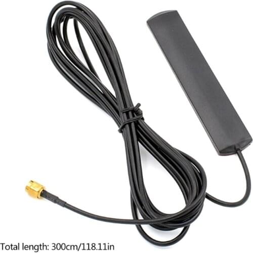 4G GSM Antenna 700-2600MHz Glued Strip Patch SMA Male Connector Aerial 3-Meter Length Adhesive Cable for Car Vehicle
