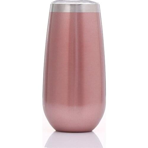 50 pcs Custom Swig 6oz Stemless Flute Personalized Insulated Champagne Flute Rose Gold Tumbler Thermos Vacuum Flask Insulated