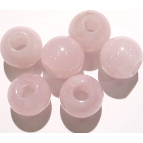 10*12MM Natural Stone Quartz Crystal round shape big hole Beads pendant for diy Jewelry making necklace earrings Bracelets 24pc