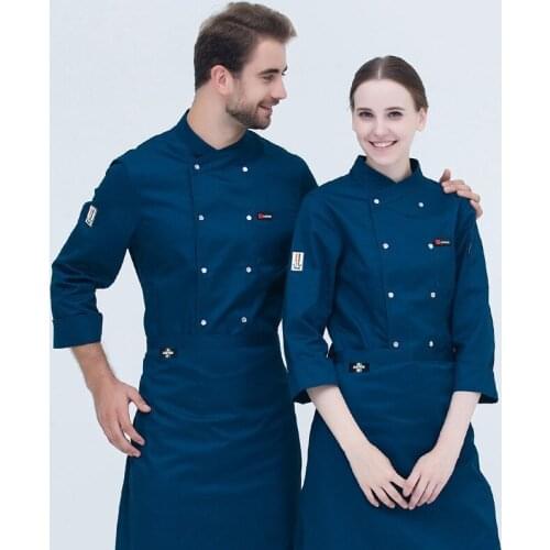 Black Long Sleeve Master Cook Work Uniforms Restaurant Hotel BBQ Kitchen High Quality Workwear Clothing Food Service Chef Tops