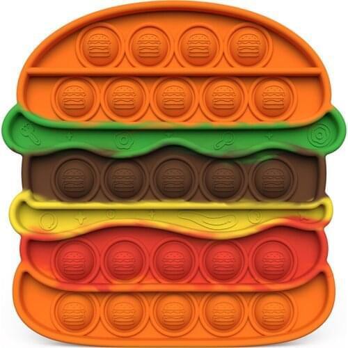 Fitget Toys for Adult Kid Hamburger Shape Bubble Fidget Sensory Toy Autism Special Needs Stress Reliever Fidget Speelgoed