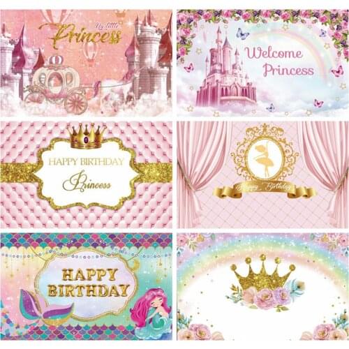 Princess Backdrop For Photography Castle Carousel Unicorn Shiny Star Fairytale Poster Portrait Photo Background For Photo Studio