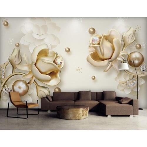 CJSIR Custom Wallpaper Murals 3d High Quality Pearl Floral Background Walls Modern Fashion Big 3d Mural Wallpaper Home Decor