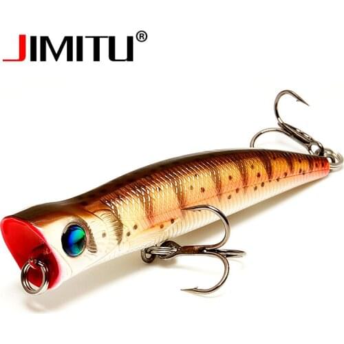 JIMITU wobbler Popper lure 8cm8g topwater isca artificial Carp fishing jerkbait minnow pesca mar pike crankbait fish savage gear