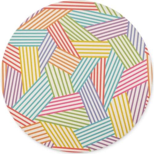 Color interweaving of Lines Mouse pad-Non-Slip Rubber Round Mousepad-Applies to Games，Home, School,Office Mouse pad