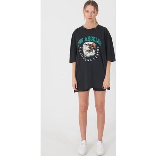 2021 Summer Collection Women T-shirt Los Angeles Printed Oversize Standard Size