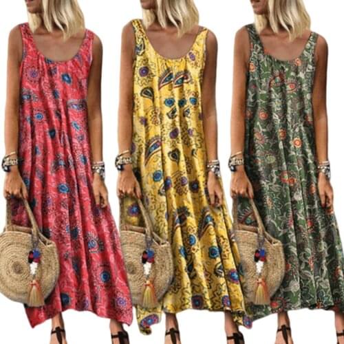 Summer Holiday Party Dress Bohemian Clothing Scoop Neck Beach Style Sundresses Women 5xl 4xl Sukienka Big Swing Plus Size Dress