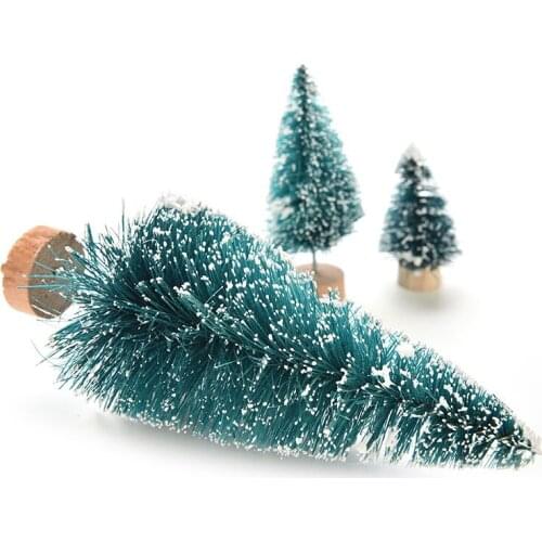 1Pc 3 Sizes DIY Christmas Tree Small Pine Tree Mini Trees Placed In The Desktop Home Decor Christmas Decoration Kids Gifts