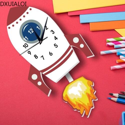 DXUIALOI cute creative childrens room cartoon wall clock boys bedroom wall clock home decoration 24-hour instructions