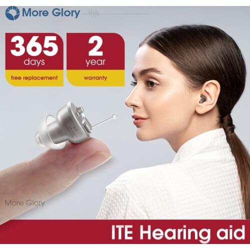 More Glory CIC Mini Hearing Aid 200+ Battery Life In Ear Invisible Sound Amplifi With Noise Cancellation Function For Elderly