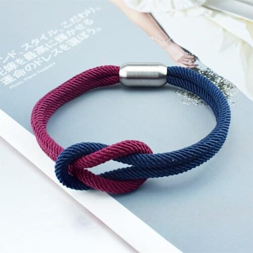 Minimalist Handmade Red Rope Magnetic Bracelet Charms Men Women 316L Stainless Steel Simple Braslet for Armband Lucky Jewelry