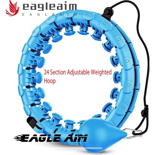 24 Section Adjustable Weighted Hoop, 24 Detachable Knots Adjustablehop Adult, Workout Equipment Hoop Weighted for Adults Waited