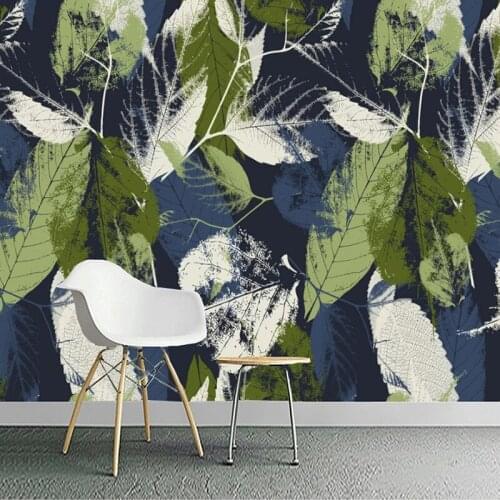 Custom 3D Abstract Retro Watercolor Green Leaf Photo Mural Living Room Sofa Bedroom Background Wall Murals Wallpaper Home Decor