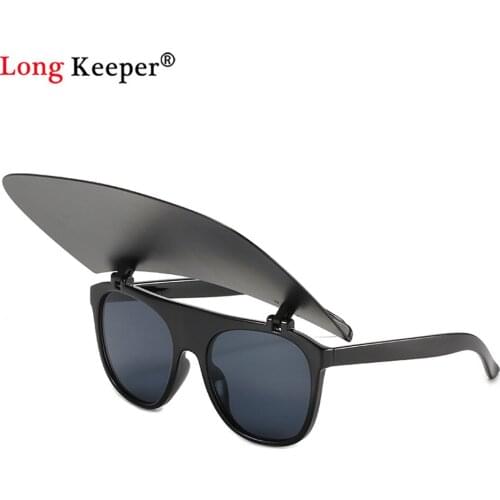 Unique Hat Flip Up Sunglasses Women Men Fashion Square Sun Sunshade Sun Glasses Goggles Vintage White Black Hip Hop gafas de sol