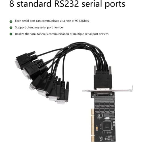 IO-PCI6238-8S PCI To Multi-Serial Port Card 8-Port RS232 Signal COM Port Small Chassis I/O Card With Fan-Out Cable