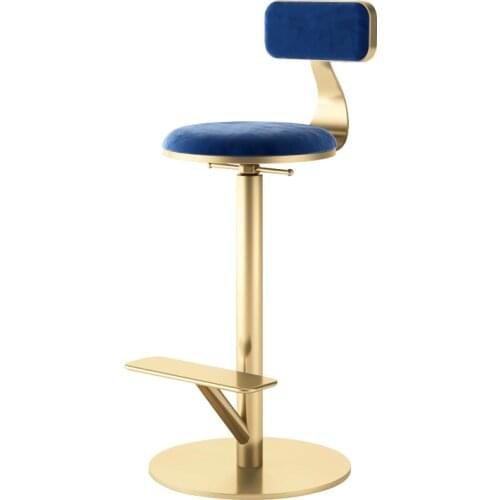 Nail Stool Barstools North Iron High Chairs Luxury Spin Backrest Bar Chair Nail Salon Chair Salon Reception Furniture