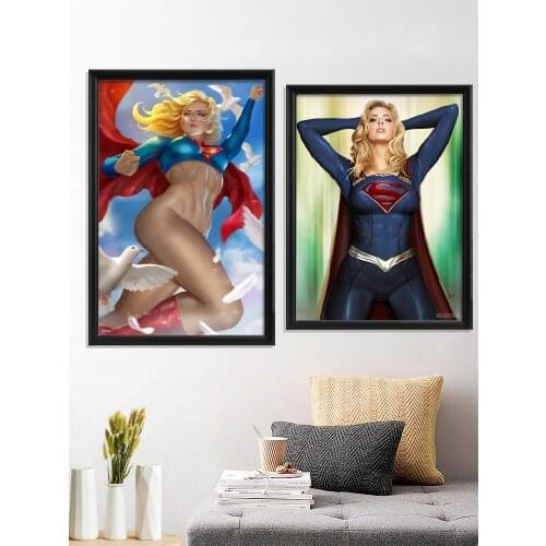 Super Girl DC Cartoon Sexy Nude Anime Girl Poster Canvas Room Home Decor Art Silk Decoration Wall Prints