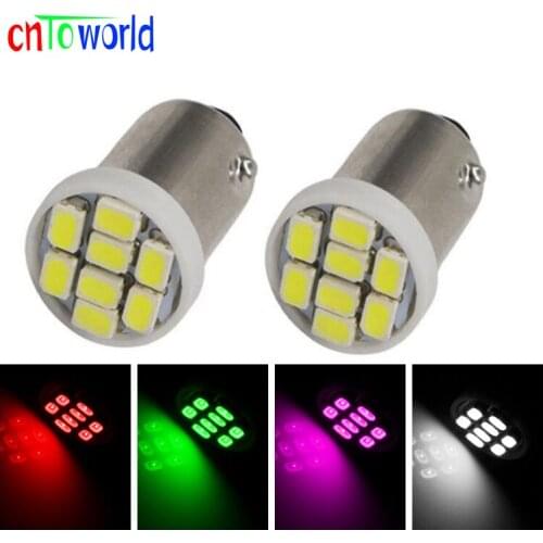 100pcs Truck LED 12V 24V BA9S 8 SMD 3020 LED 8SMD 1206 T4W Interior Reading Light Bulbs White Blue Red Yellow Green