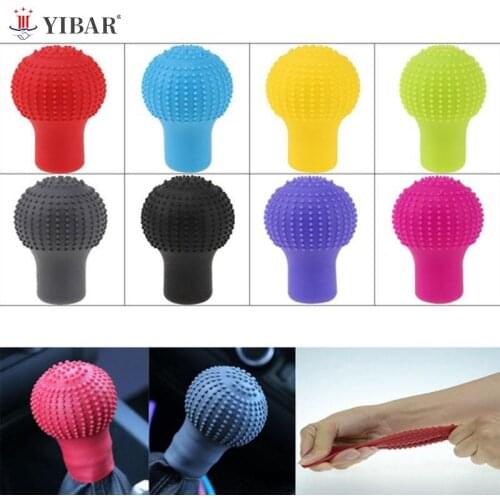 Universal Manual Car Gear Shift Knob Collars Protective Cover Case Anti Slip Silicone Car Hand Brake Grip Handbrake Cover