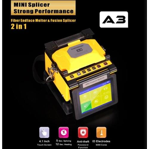 Multi-Language Comway A3 Optical Fusion Splicer Strong Performance Fiber Endface Melter 2 in 1 ARC Splicing Machine Touch Screen