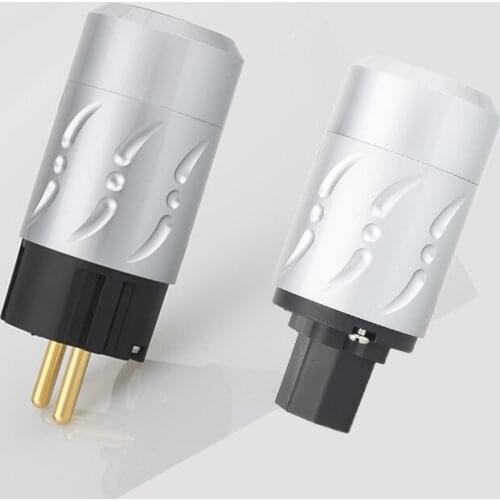 Viborg X Hifi audio 1pair pure copper 24K gold plated Aluminium Alloy 20MM EU schuko version power plugs