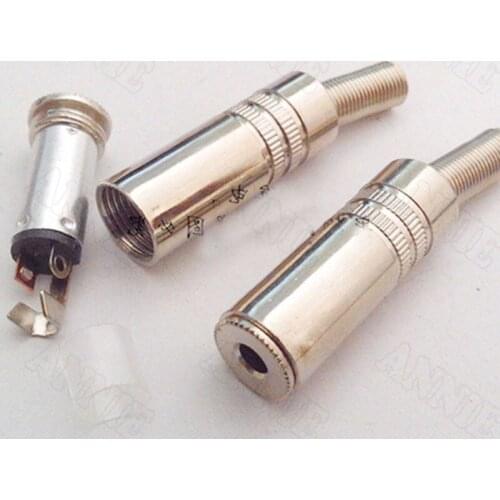 100pcs/lot 3.5mm High Quality Dual Channel Plug Metal Female Socket Audio Jack