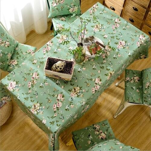 Japanese pastoral small fresh pure cotton table cloth American country green small floral cloth table cloth tea table cloth